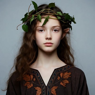Girl with ivy leaf crown