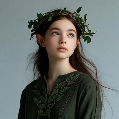 Girl with Ivy Leaf Crown