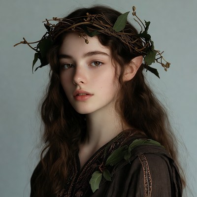 Elf girl with leaf crown