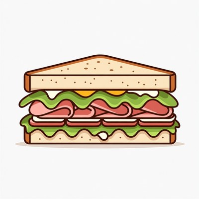 Ham and Cheese Sandwich Illustration