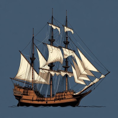 Sailing Ship Illustration