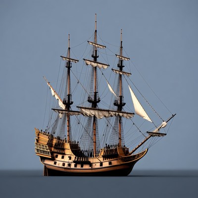 Sailing Ship with Full Sails