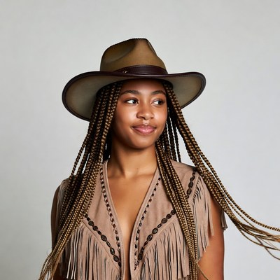 African-American woman in cowboy hat