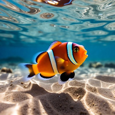 Clownfish on ocean floor