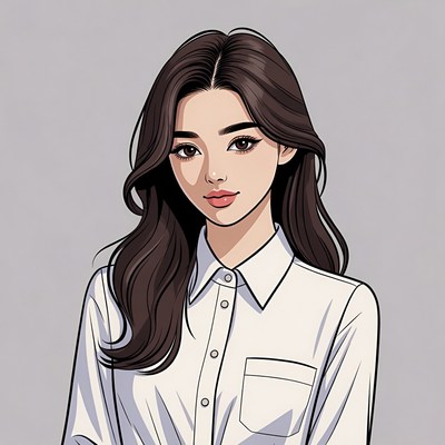 Asian woman in white shirt