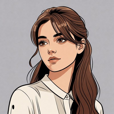 Anime girl with brown hair