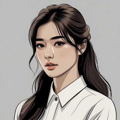 Asian woman in white shirt