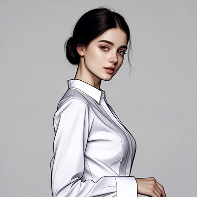 Beautiful woman in white shirt