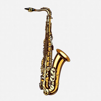 Golden Alto Saxophone Illustration