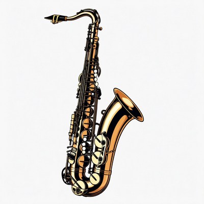 Golden Saxophone Illustration