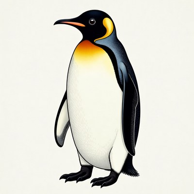 Standing Emperor Penguin Illustration