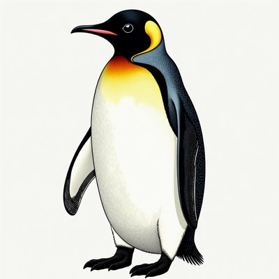 Emperor Penguin Standing Isolated