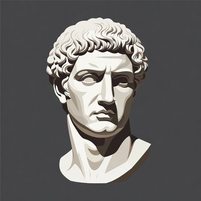 Roman Man Bust Illustration