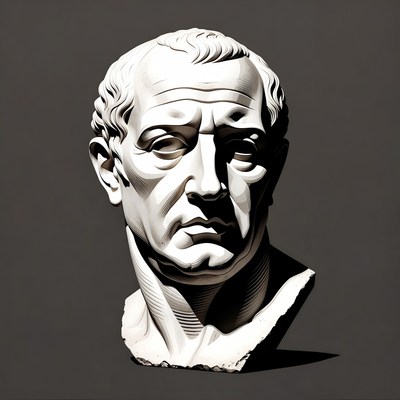 Ancient Roman Man Marble Bust