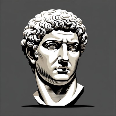 Roman Emperor Bust Illustration