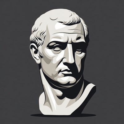 Julius Caesar Marble Bust Illustration