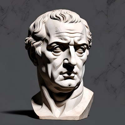 Marble bust of elderly man