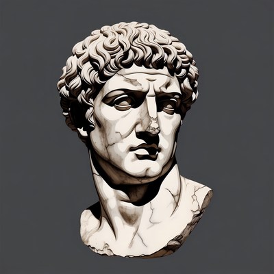 Ancient Roman Man Marble Bust