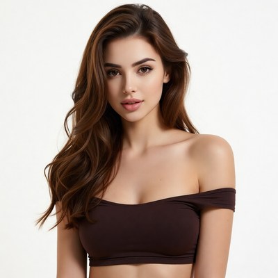 Beautiful woman in off-shoulder top