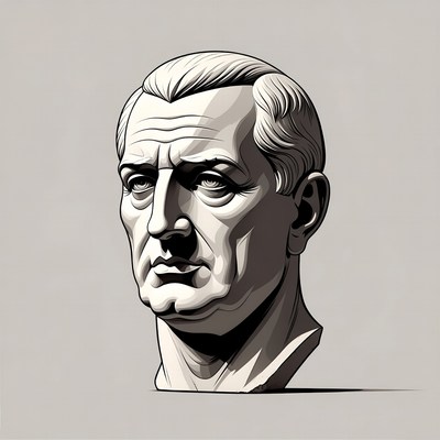 Julius Caesar bust illustration