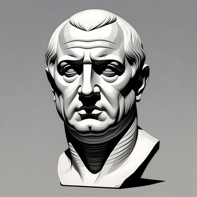 Elderly man bust sculpture