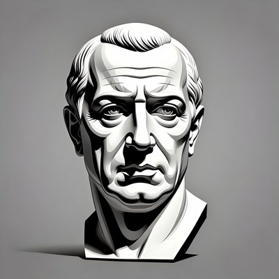 Elderly man bust sculpture