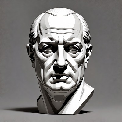 Elderly man bust sculpture