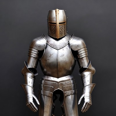 Medieval Knight in Silver Armor