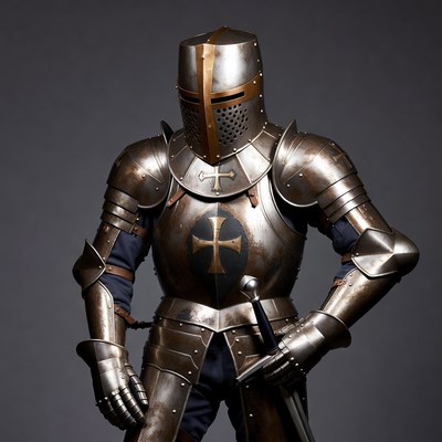 Medieval knight in full armor