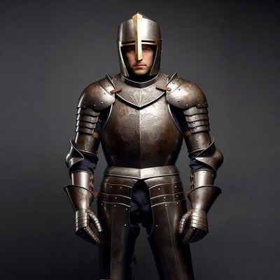 Medieval knight in full armor