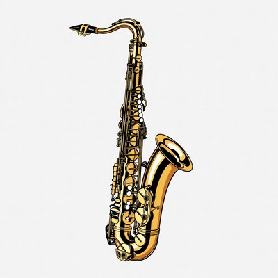 Golden Saxophone Illustration