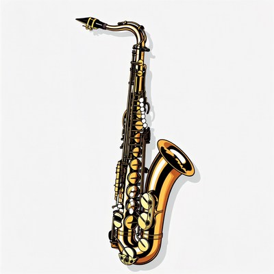 Golden Alto Saxophone Illustration