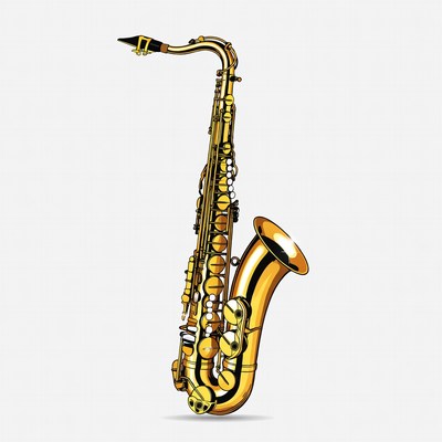 Golden Saxophone Illustration