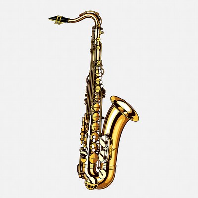 Golden Soprano Saxophone Illustration