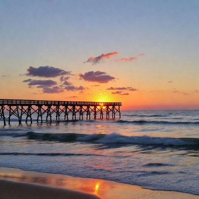 Pier at Sunset over Ocean