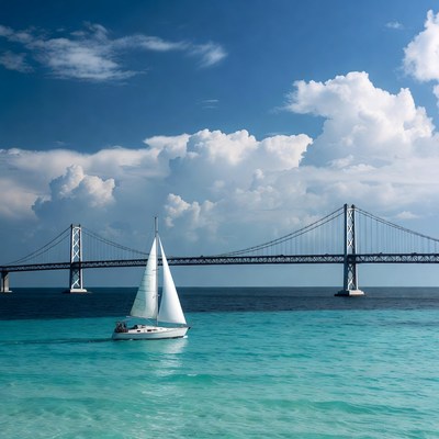 Sailboat under Golden Gate Bridge