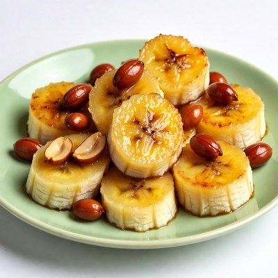 Glazed Bananas with Peanuts