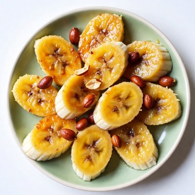 Sliced Bananas with Peanuts