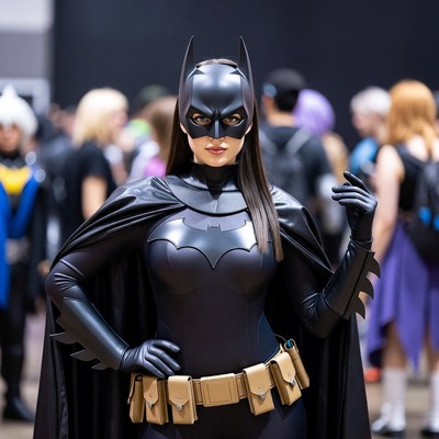 Woman in Batgirl cosplay at convention