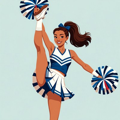 Cheerleader doing high kick
