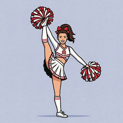 Cheerleader doing high kick