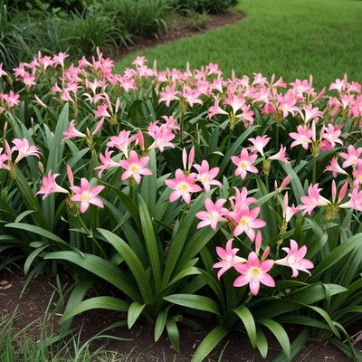 Pink Lily Flowers in Garden