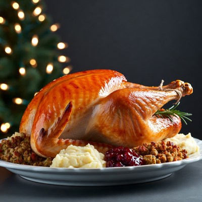 Roast Turkey with Christmas Lights