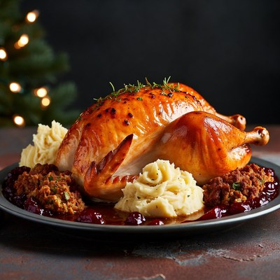 Roast Turkey Christmas Dinner Plate