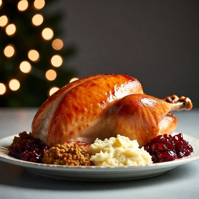 Roast Turkey Thanksgiving Dinner Plate