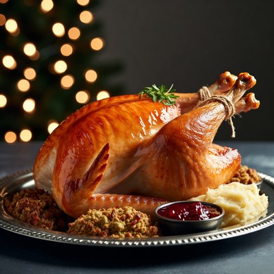 Roast Turkey Christmas Dinner Platter