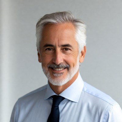 Smiling elderly man in suit