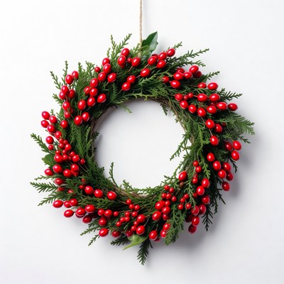 Red Berry Christmas Wreath Hanging