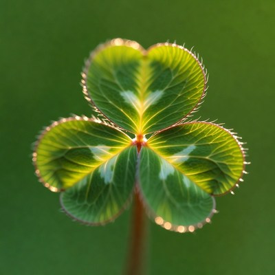 Four-leaf clover close-up