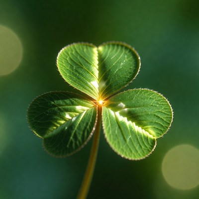 Four-leaf clover with glowing center